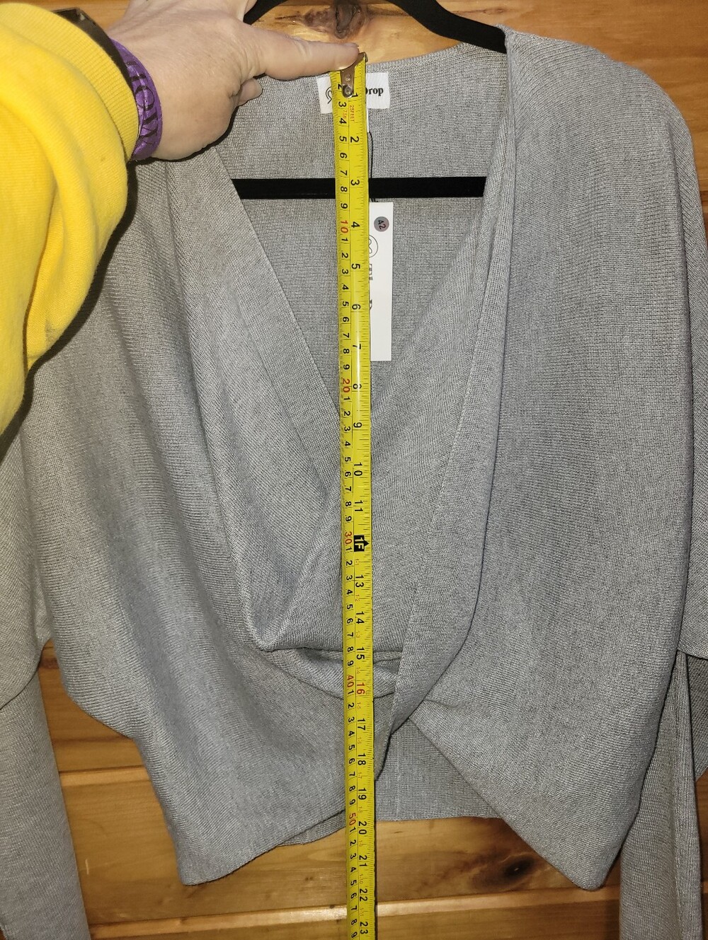 The Drop Unique Cross Front Light Sweater In Medium NWT - Picture 6 of 7
